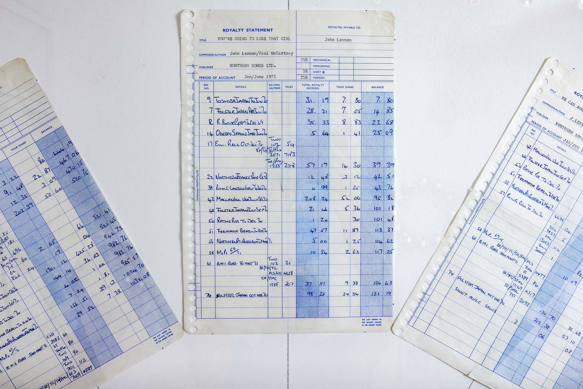 Untitled (Lennon & McCarthy Royalty Ledgers), 2022, Acquired objects and graphite, 56 x 56 inches (detail). Untitled (Lennon & McCarthy Royalty Ledgers), 2022, Acquired objects and graphite, 56 x 56 inches (detail). Dennis Scholl