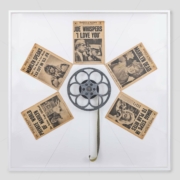 Untitled (DiMaggio honeymoon), 2022, Acquired objects and graphite, Dennis Scholl